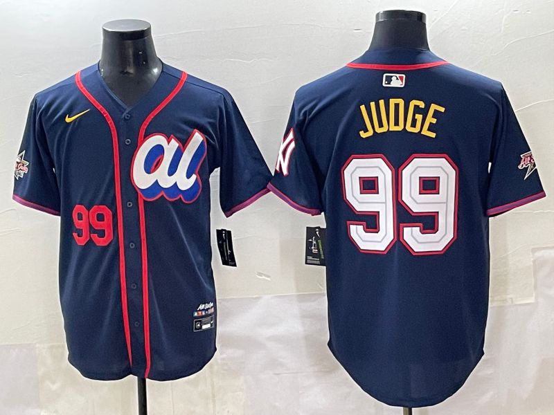 Men 2025 New York Yankees #99 Judge Blue All star Blank Blue Nike MLB Jersey style 3->new york mets->MLB Jersey